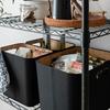 Doshisha Storage Boxes, Eco-Friendly Design Boxes, Set of 3, Large and Small, Canvas and Wood Finish, ESB-BK3P (1 Large Box: 36cm W x 26cm D x 24cm H,
