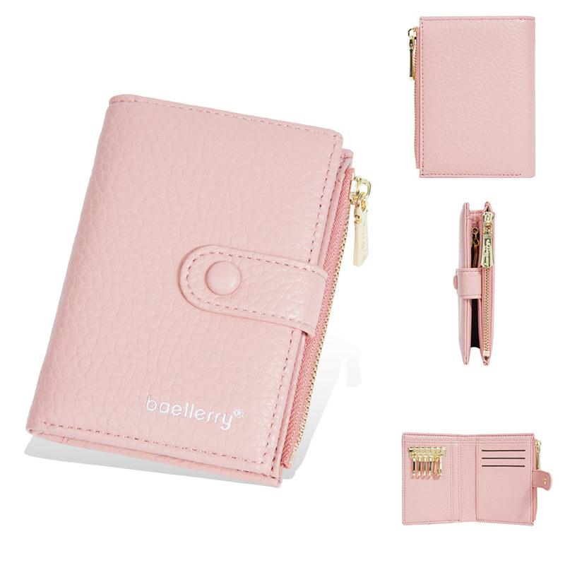 Baellerry Women Short Wallets Fashion Design Key Chain Purse Artificial Leather Coin Purses Card Holder