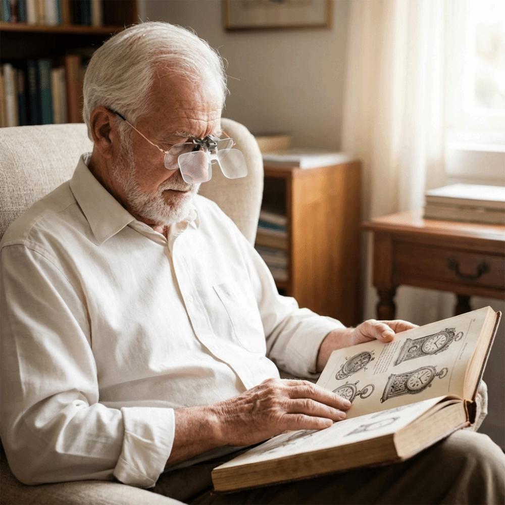 Detachable Head-mounted Magnifier 2X Magnification Clip on Eyeglass Loupe Elderly Use