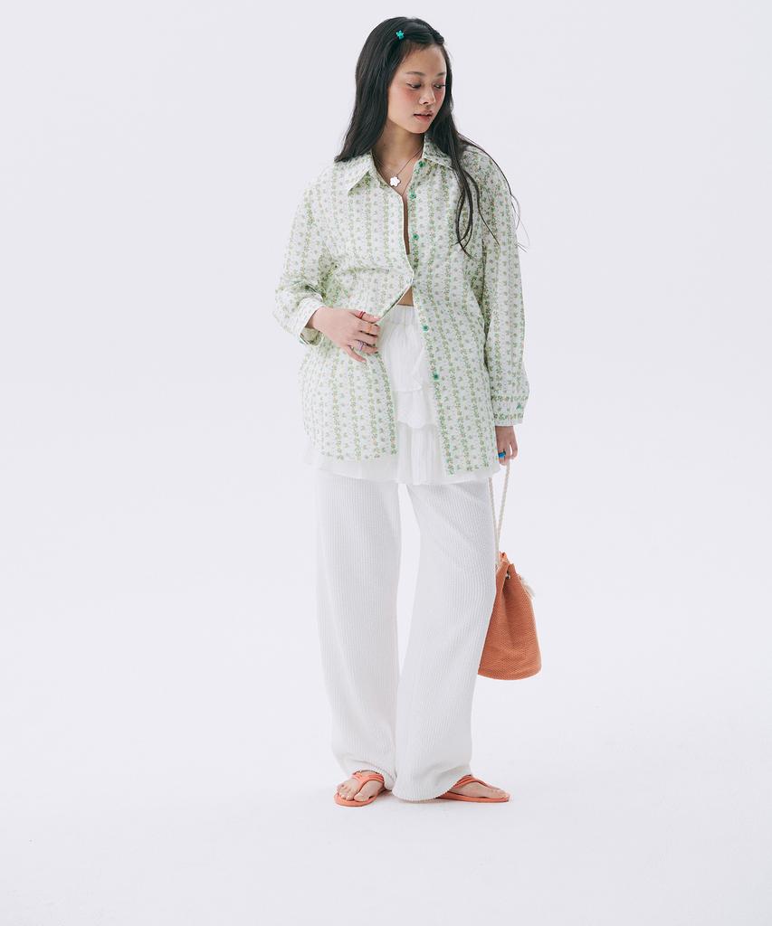 JUNEJUNE SPACE Frill Banding Pants_White