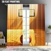 2pc    Party Window Curtains Basketball Court Light Filter Family Party Use for Classroom Decoration