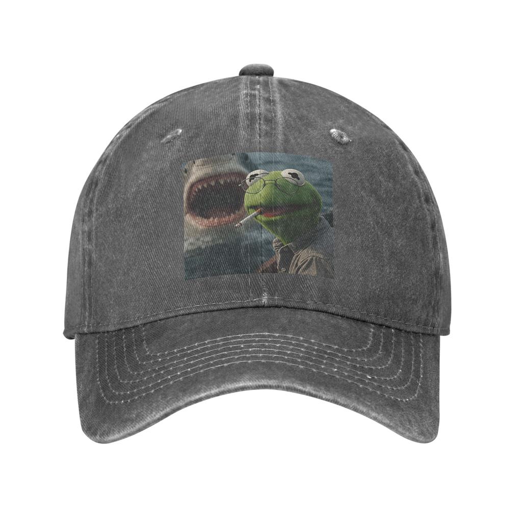 KKermit The Frog Smoking Meme Casual Baseball Cap For UnisexTeens Summer Hiking Fishing Streetwear Sun Visor Snapback Cap