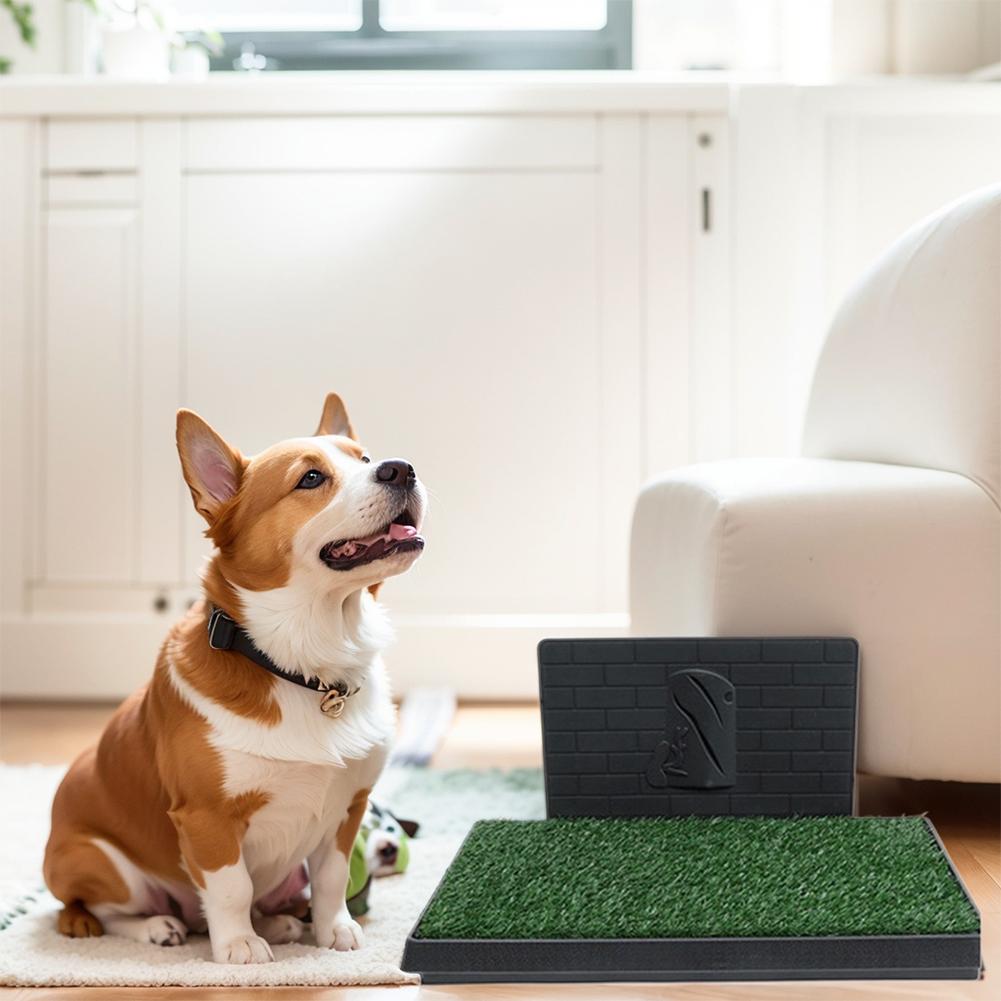 Training Pads with Pee Baffle Reusable Artificial Grass Training Pads Portable Dog Litter Box Ideal for Small and Medium Dogs