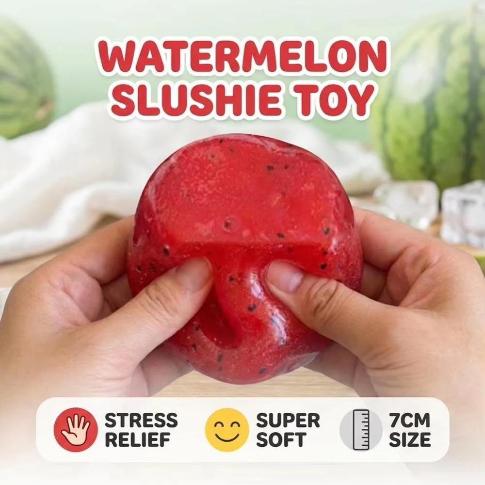 Hot Handmade Watermelon Slushy Squeeze Toy Realistic Soft Fruit Squishy Slow Rebound Stress Relief Toy Novelty Funny Gift