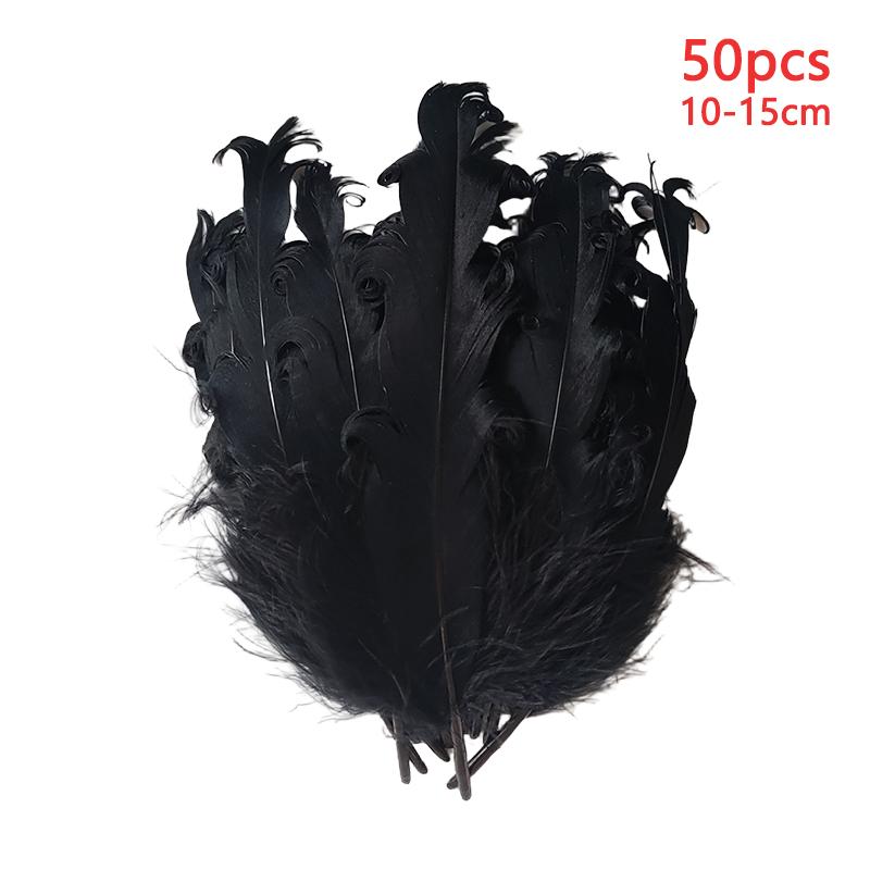 10-15Cm Long Large Feathers For Crafts Black 50Pcs Decoration Goose Plumas Small Massage Easter Creative Leisure Carnival Salon
