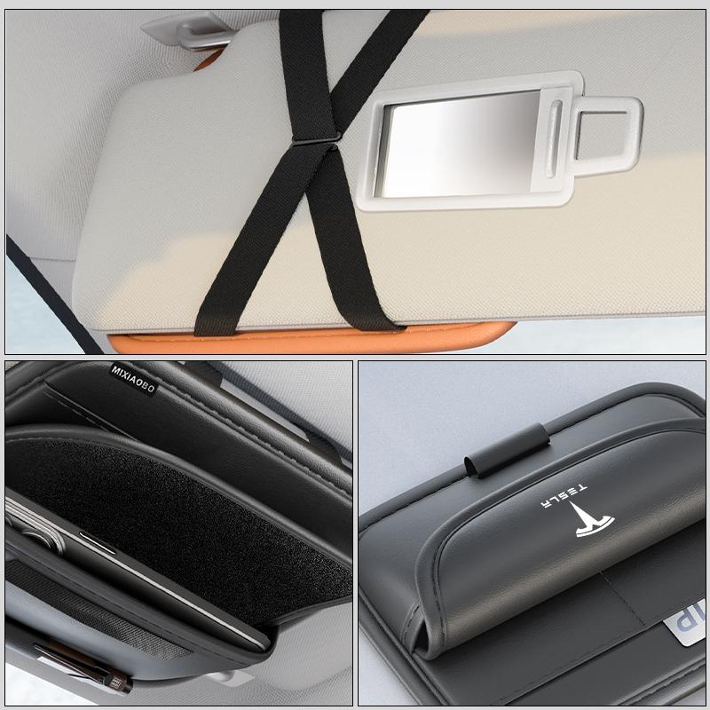 ALO1 Car Valve Glasses Box Sun Visor Glasses Holder Sunglasses Case For Tesla Model 3 Y S X 2021 Roadster Cybertruck Juguete