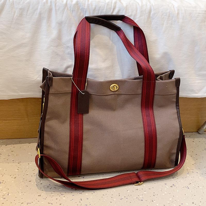 Canvas Bag Summer Fashionable and Evergrande Women's Bag High End Handheld Large Capacity Tote Bag One Shoulder Crossbody Bag