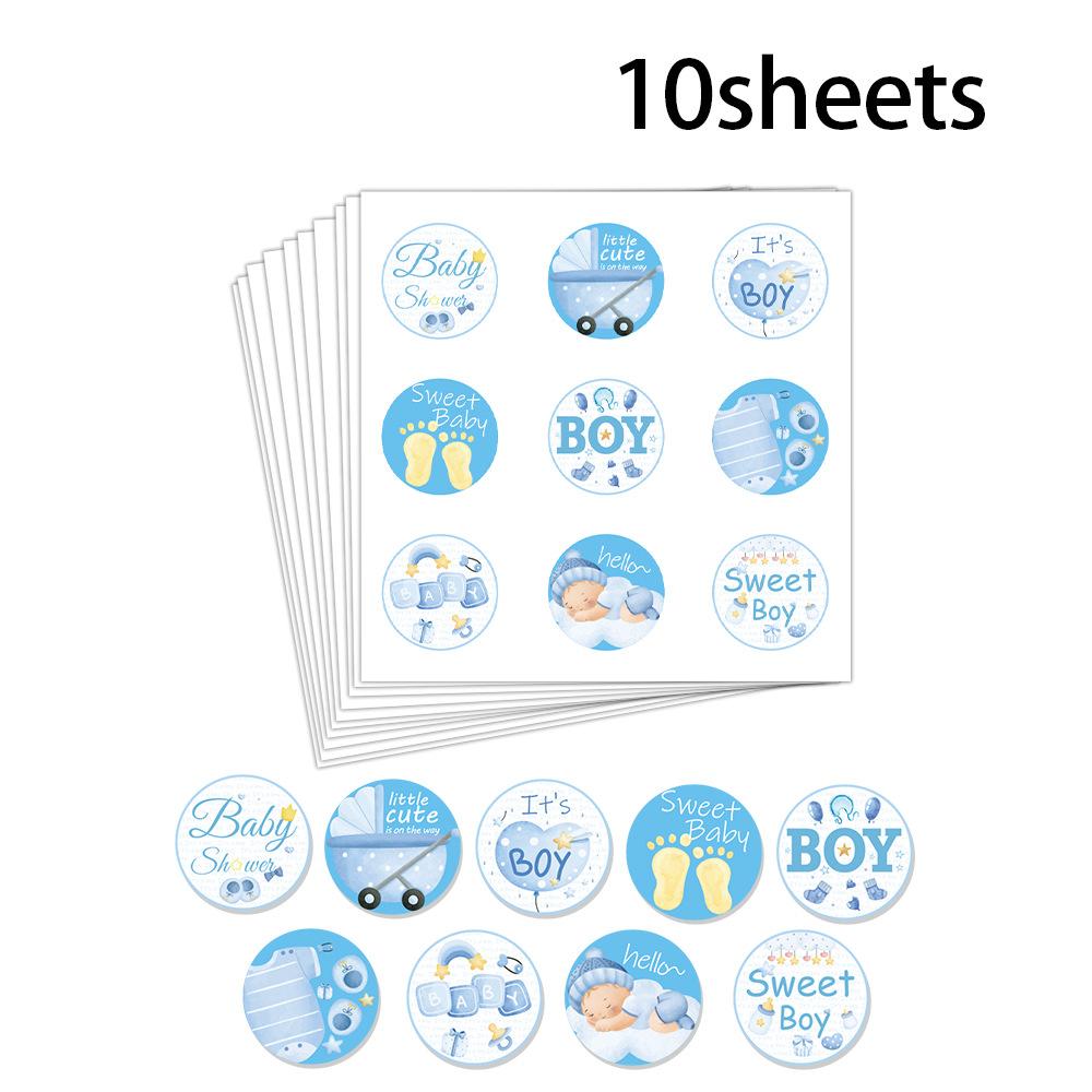 

10 листов наклеек для детского праздника для мальчика, этикетки для конфет для определения пола, креативные украшения для вечеринки 8x8cm