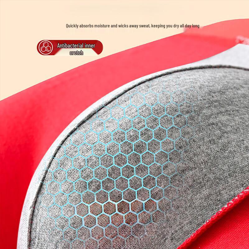 Men's Festive Red Cotton Boxer Briefs