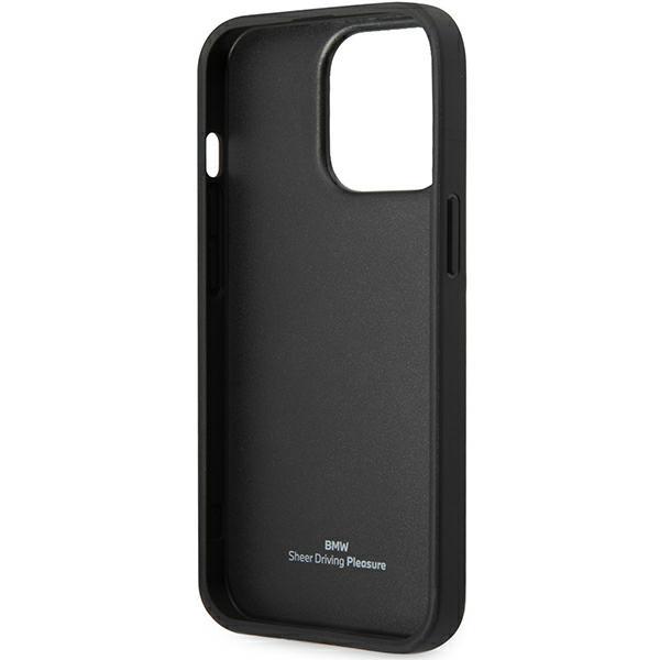 Pouzdro pro iPhone 14 Pro Max BMW Hardcase Kožené Černé