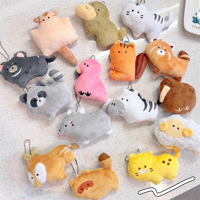 Animal Shapes Stuffed Bag Accessories Key Chain Pp Decoration Kids Girls Gift