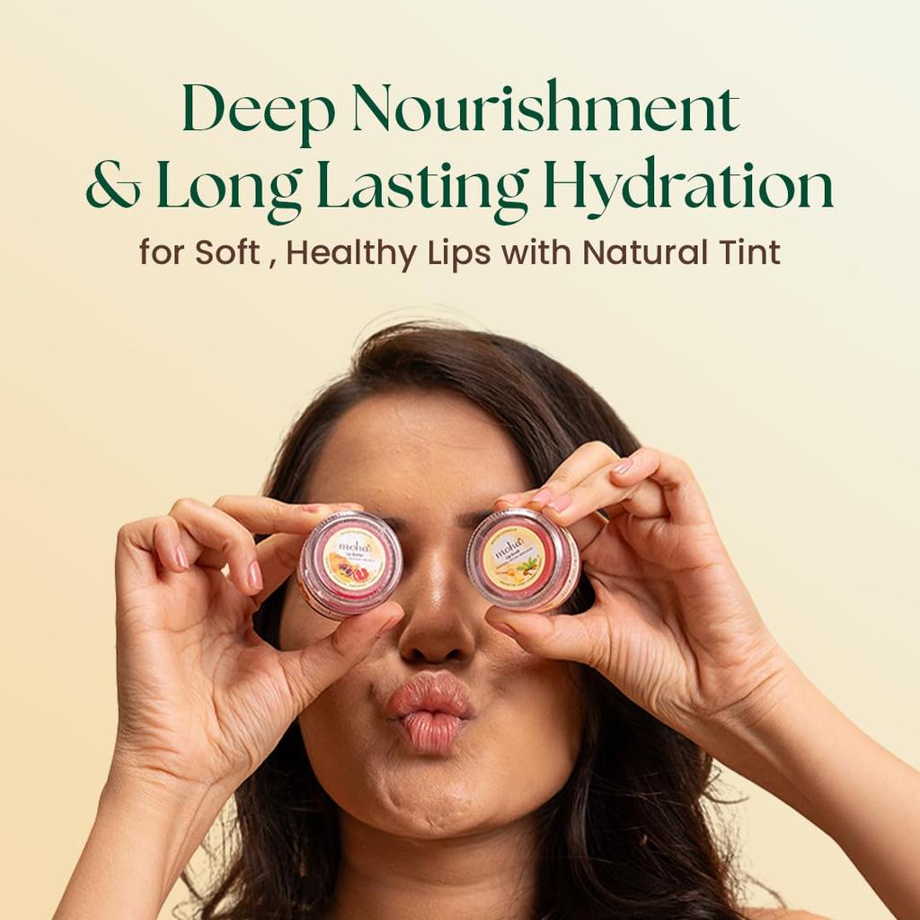 MOHA Lip Butter 10g Pack of 1 | Lip Balm for Dry Pigmented Lips with Cocoa Shea Butter Pomegranate Vitamins C & E