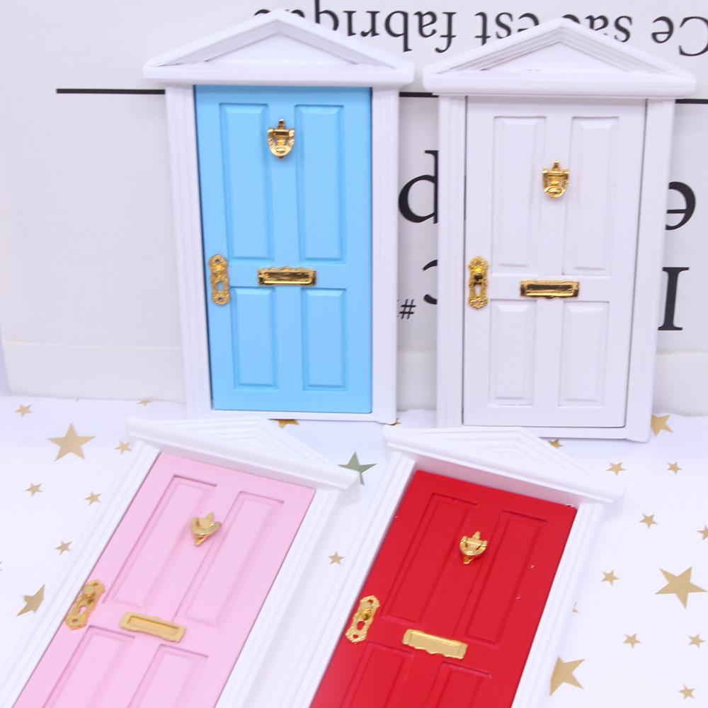 Mini Holz Elfen Tür Miniatur Simulation Möbel Modell Fee Tür Kinder Garten Szenen Dekoration Puppenhaus DIY Zubehör