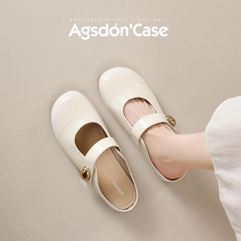 Augustine bag head half slippers women's outerwear 2025 new summer skirt Mary Jane Birkenmuller sandals