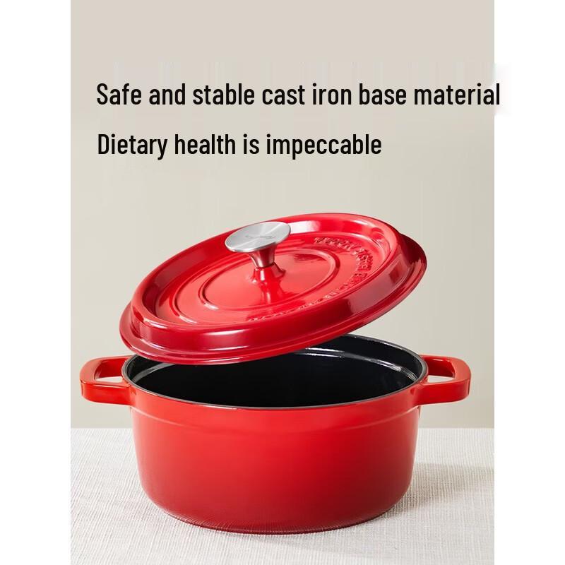 COOKER KING 24cm Red Enamel Cast Iron Pot