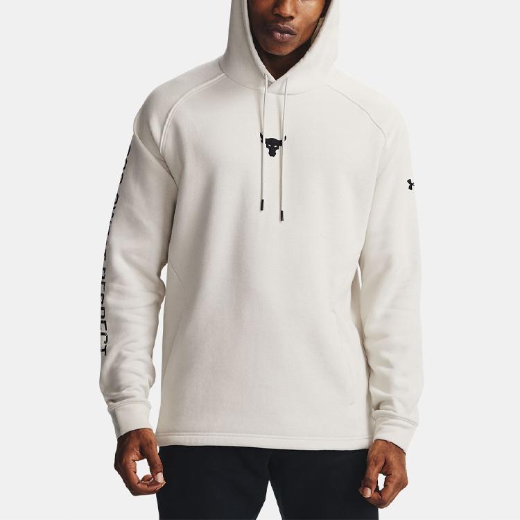 Under Armour Printed Logo Hoodie Sweatshirt Men Hoodies White 1357193-110