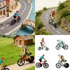 1:64 Cycling Statue Miniature Craft Cycling Scene Miniatures Resin Texture Suitable for Desktop Decorating and Present