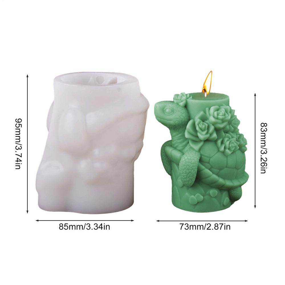 3D Candle Silicone Mold Succulent Turtle Diffuser Stone Ornament Resin Animal Moulds Cake Clay Making Crafts Accessories