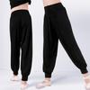 Czarne Haremki Taneczne dla Dzieci Chłopców i Dziewcząt - Długie Spodnie Treningowe Łacińskie na Wiosnę i Jesień