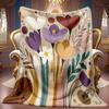 Comfortable Floral Theme Pattern Blanket Soft High-Definition Digital Print All-Season Use Perfect Gift Cooling Blanket Soft Breathable 100% Polyester