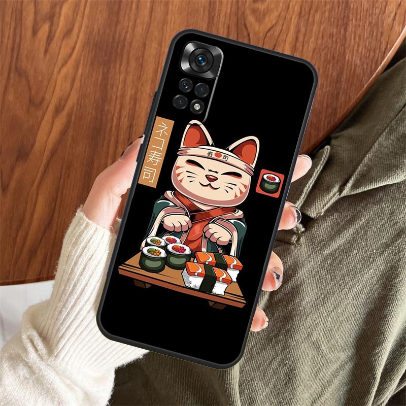 Japanese Sushi Food Case For Xiaomi Redmi Note 14 Pro 13 12 11 10 15 Pro Plus Redmi 13 C 15 10C 12C 14C 15C Cover