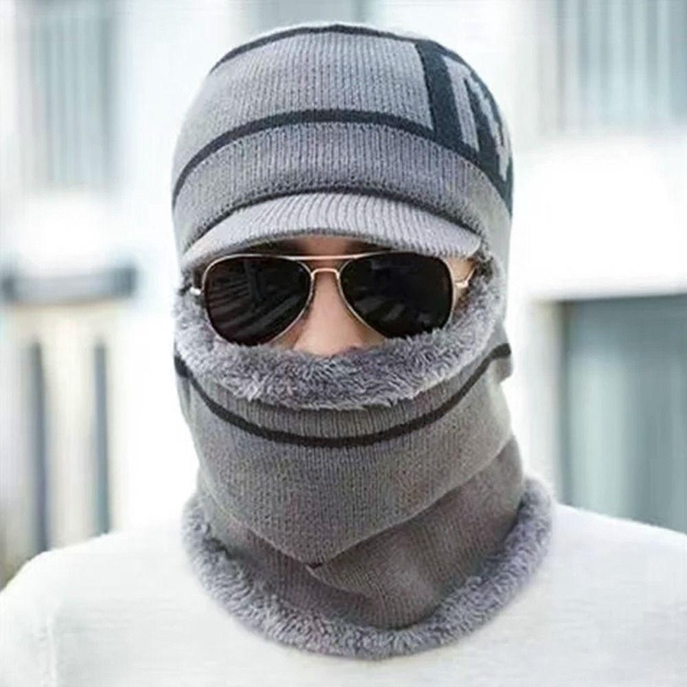 Fleece Beanie Hat Scarf Soft Balaclava Winter Neck Scarf Cap  Outdoor