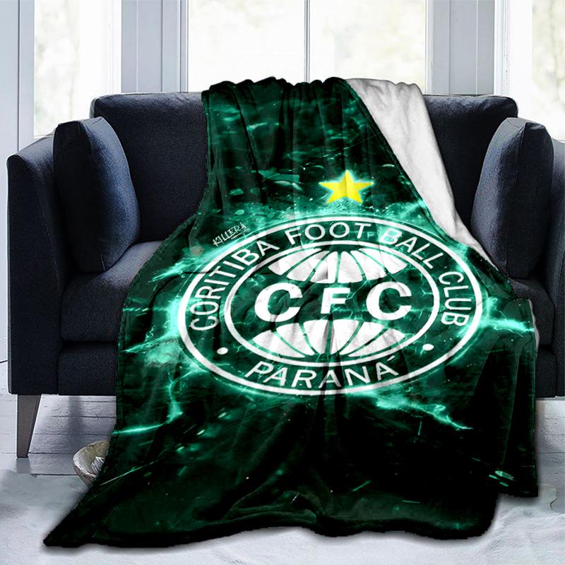 Cori-tiba Football Club Crest Printed Throws Blanket Soft Flannel Blankets for Couch Bed Gifts for Men Women Picnic blanket Christmas gifts