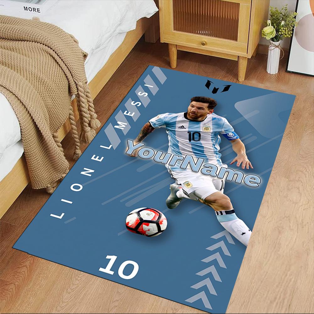 Messi Personalized Text Floor Mat Suitable for Living Rooms Entryway Game Room Dormitory Anti-slip Rug Decorate Offices