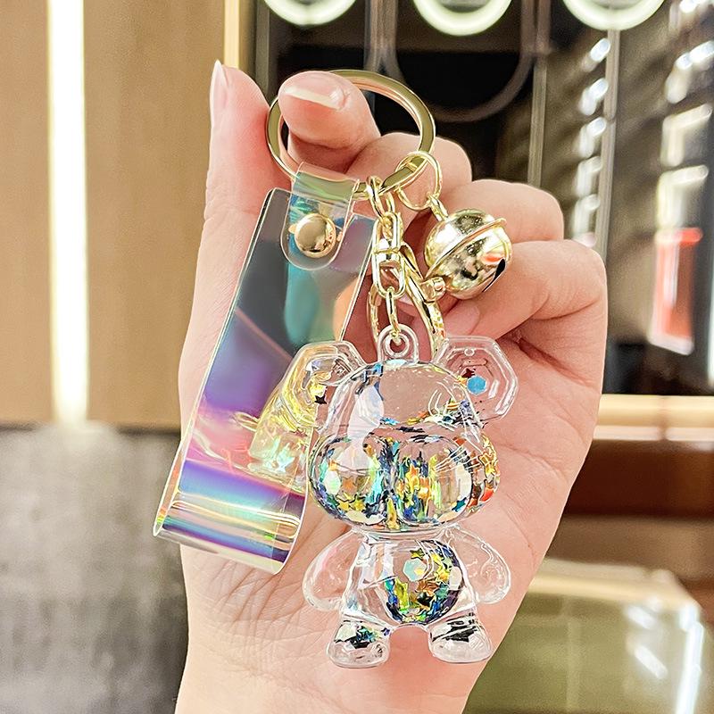 Luminous Acrylic Gas Tank Quicksand Keychain Pendant - Small Gift Decoration