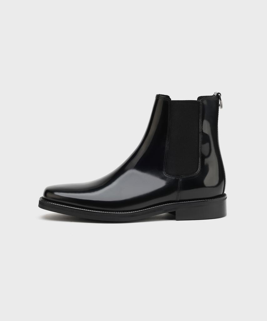 Firenze Atelier [Vibram] Minimal Semi-Square Line Chelsea Boots 7430 [Box Black]