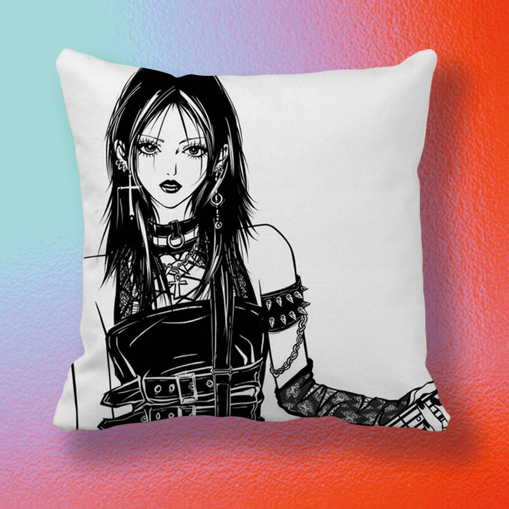 Anime Cool Nana OOsaki Line Doublesided printed pillow cover Solid color minimalist pillowcase fits all bedroom styles