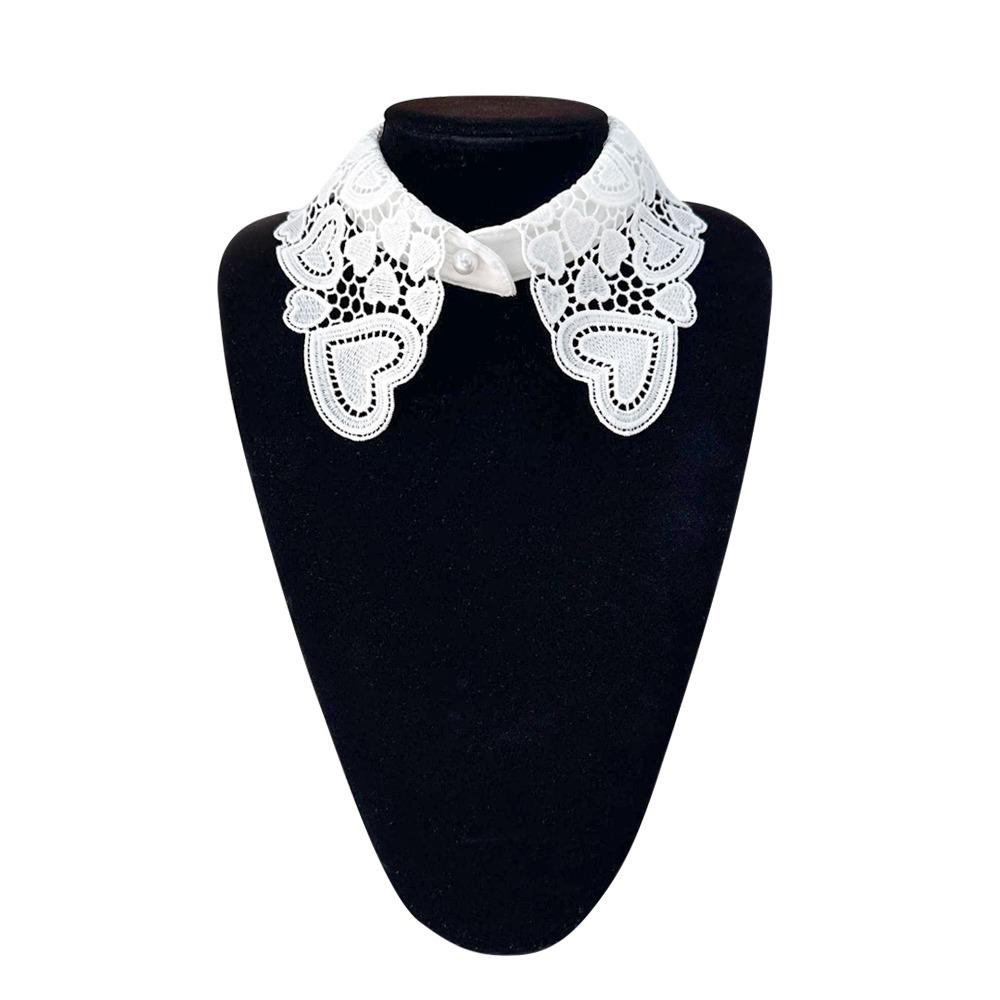 

Pearl Button Fake Collar Detachable Front Tie Clothes Accessories Decorative Sweater Accessory Type C