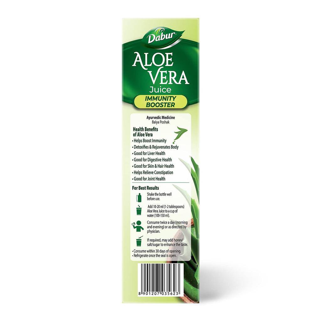 Dabur Aloe Vera Juice 1L Bottle | Natural Ayurvedic Health Drink For Skin, Hair, Digestion, Detox & Immunity Support