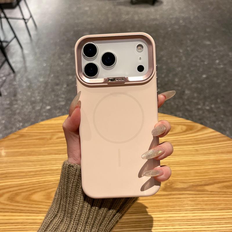 Magnetic Skin-Feel Phone Case for iPhone 17 Pro/16 Plus/15/14/13/12 Pro with Electroplated Diamond Stud Design 17 Pro