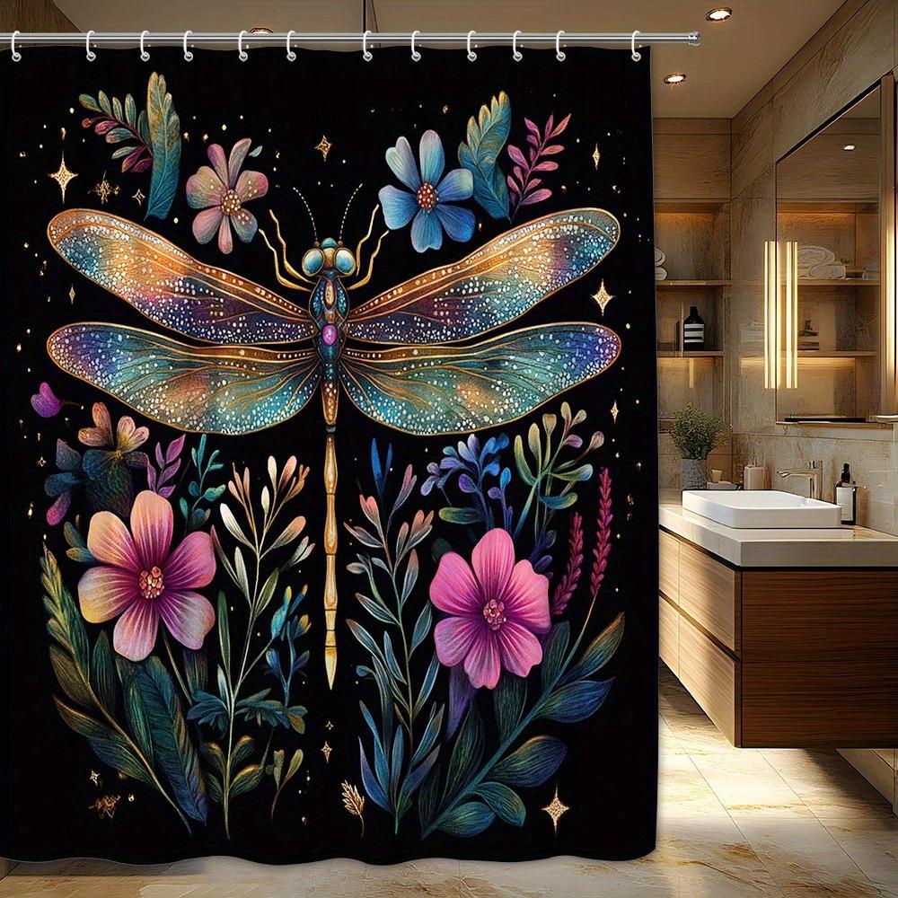

Shining Dragon Butterfly Shower Curtain Washable Dirt-Resistant Shower Head Waterproof Polyester Bath Curtain For Home Decor W60H190(CM)-1 Pcs