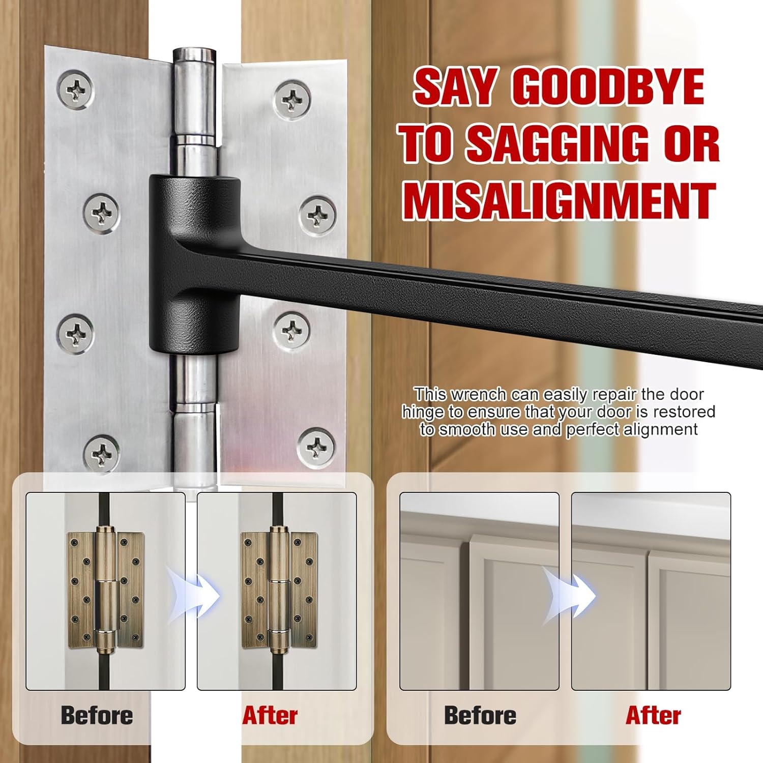 Набор инструментов для регулировки дверных петель Инструмент для регулировки зазора в двери для точной регулировки зазора в петле Улучшенный гаечный ключ для регулировки зазора в петле для установки и