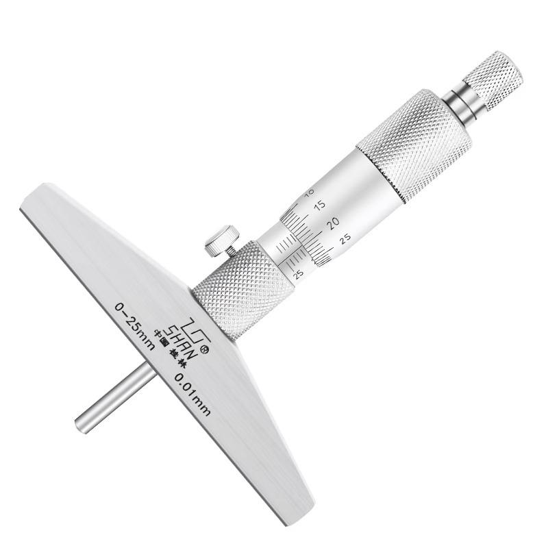 Round-Tip Depth Micrometer 0.01mm, 0-25/0-100mm Range