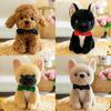 Plush Shiba Inu Toy With Green Bow Soft Stuffed Animal For Children Companion