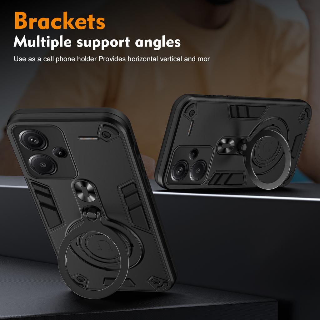NEW 360 ° Rotating Metal Car Bracket Ring Reverse Magsafe Magnetic Armor Phone Case For REDMI Note 13 Pro+ Note13 Pro+ 5G 13C