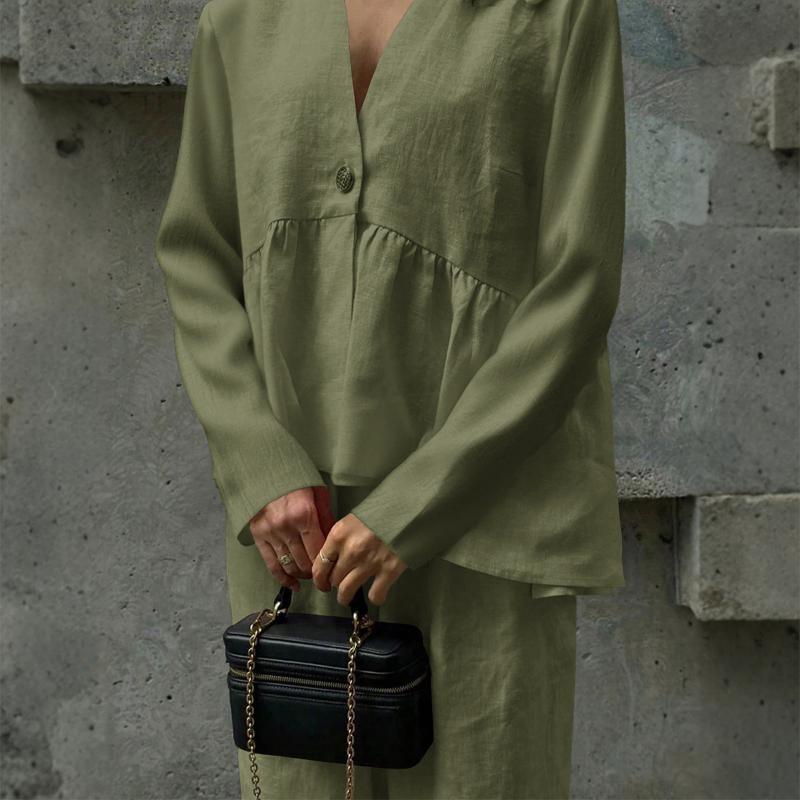 Casual Vacation Long-sleeved T-shirt Straight-leg Pants Suit Women's Clothing 2025 Autumn Winter