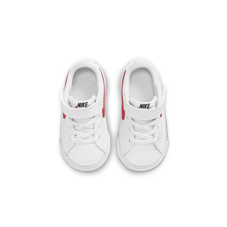 Nike Court Legacy TD White University Red Baby Sneakers Black DA5382-105