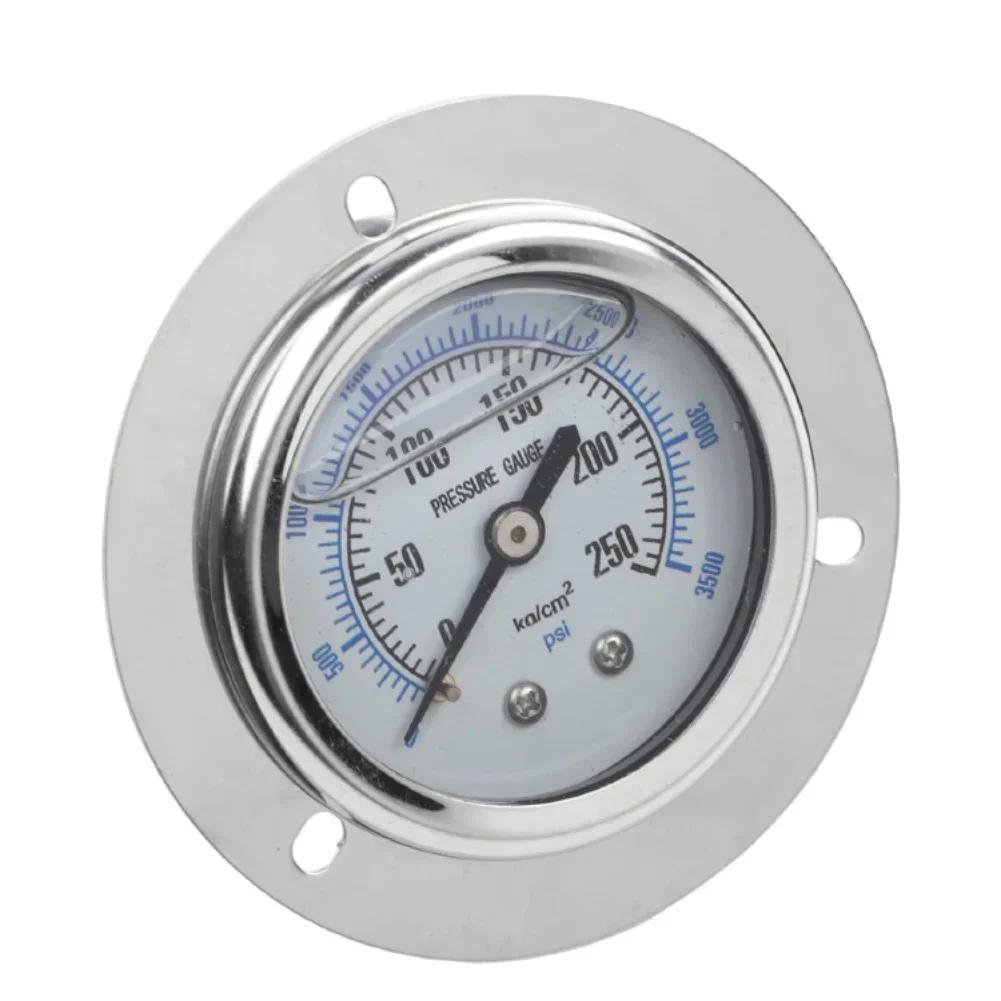 14PT Axial Pressure Gauge with Shock Resistant Edge 0 250KG Oil Pressure Measuring Instrument for Factory and Workshop Use