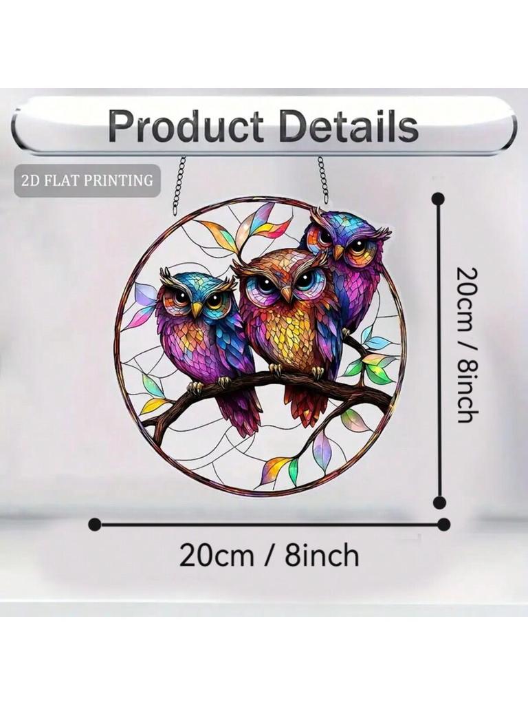 1pcs colorful owl pendant, suitable for home, living room, and bedroom decoration. It is a perfect gift for animal lovers,