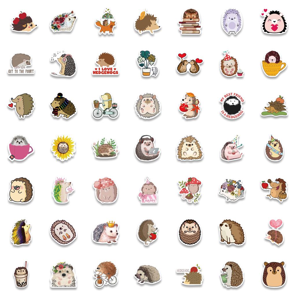 100 Cartoon Animal Hedgehog Graffiti Stickers Can Decorate Suitcase Notebook Waterproof Stickers