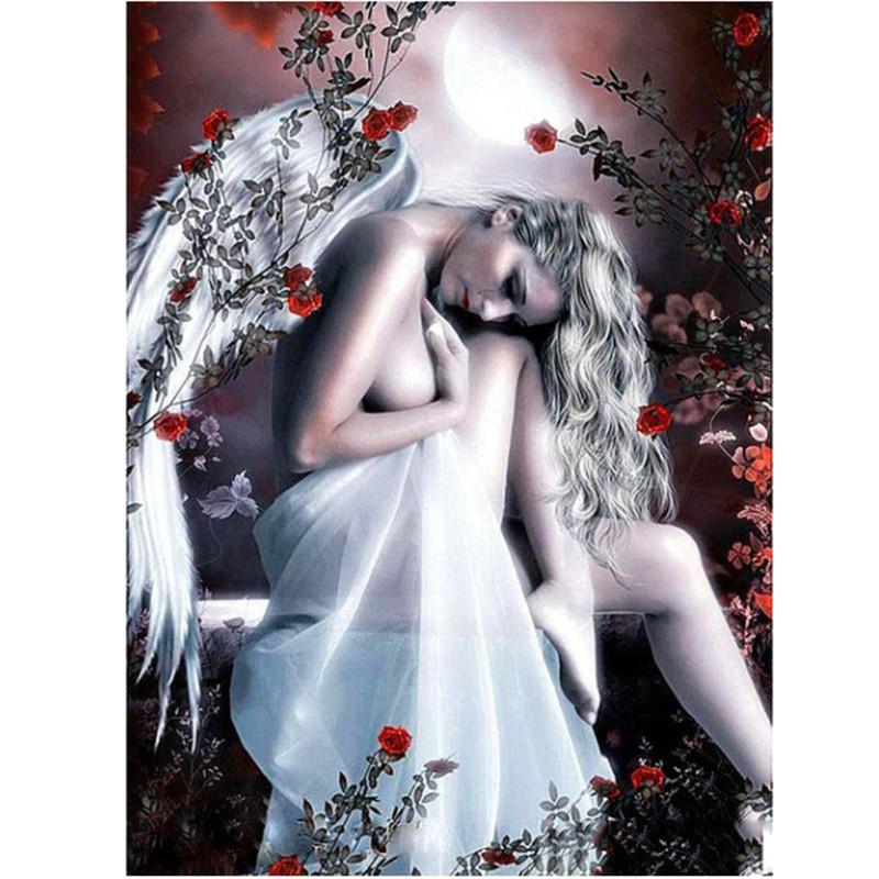 Angelo 5D fai da te pittura diamante pieno quadrato/rotondo trapano ragazza triste diamante ricamo kit punto croce arredamento casa regalo