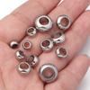 20pcs Stainless Steel Big Hole Beads Round Loose Spacer Beads For Jewelry Making DIY Bracelets Necklace Accessories Wholesale