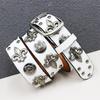 Original Punk Belt Men Women Skull Rivet Snake PU Leather Needle Buckle 105-125cm