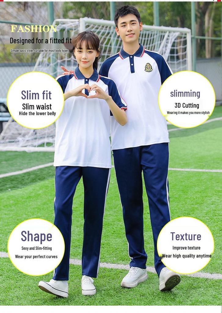Herren Sportbekleidungsset Sommer 2022: Kurzarm & Lange Hose Schuluniform