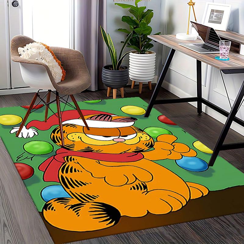 1pc Garfield Christmas Edition Chair Mat, Non-Slip Rug for Office, Home Decor, Living Room, Bedroom, Game Room, Dormitory Carpet, Festive Gift, Univer