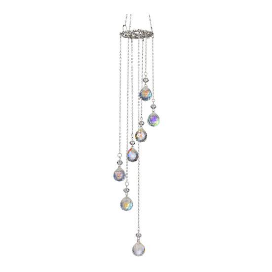 Wind Chime Sun Catcher 7-Color AB Crystal Balls & Light Beads Crystals Ball